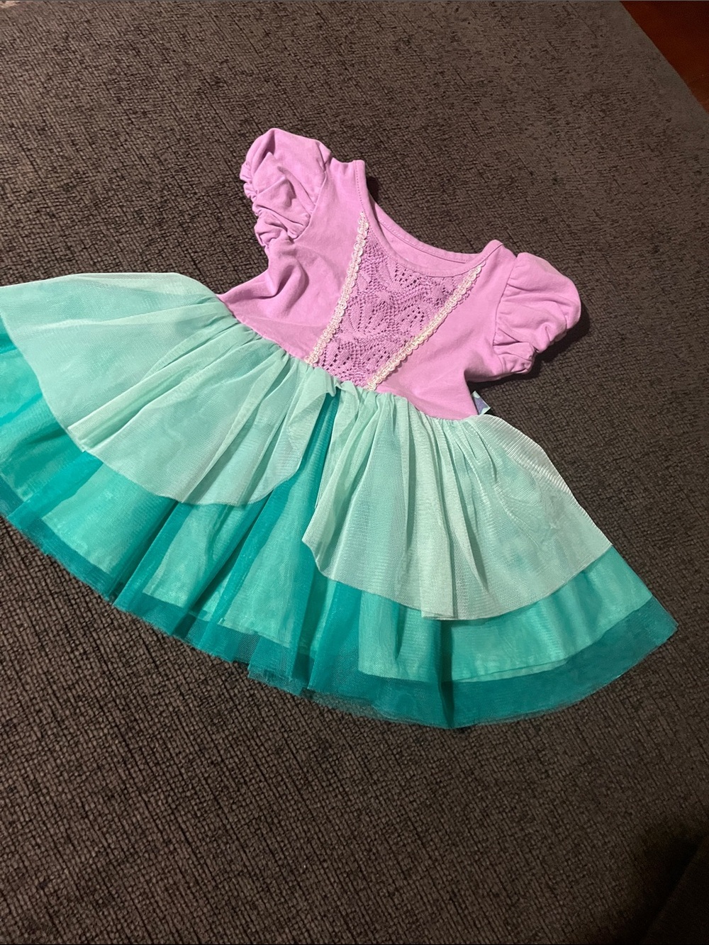 Disney princess little mermaid dress with puff sleeves